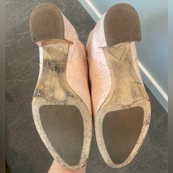 Sophia Webster Pink Croc-Embossed Knee-High Boots - Picture 8 of 10